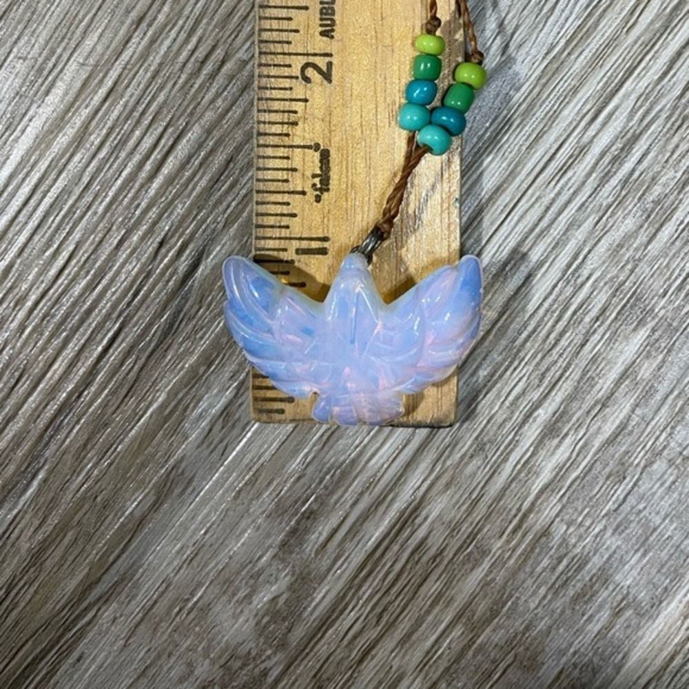 Opalite Bird Pendant Blue Carved Winged Charm LN/NWOT - Picture 4 of 5